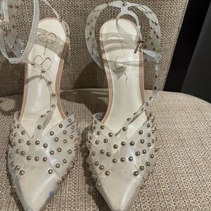 Jessica Simpson Clear Studded Women's Shoes 4”